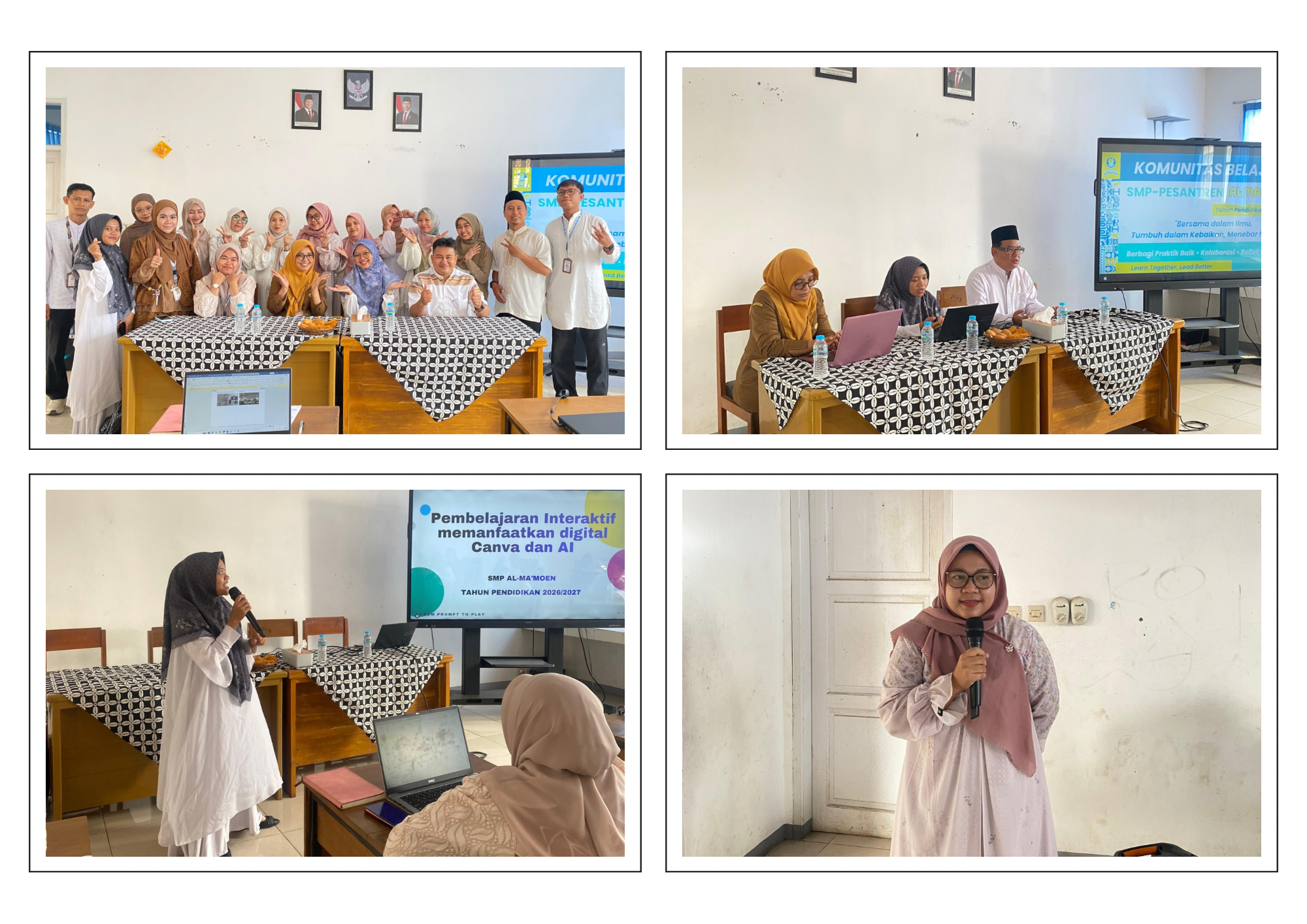 Komunitas Belajar Eduverse SMP Pesantren Al-Ma’moen mengadakan kegiatan “Berbagi Praktik Baik: Pembelajaran Interaktif Memanfaatkan Digital Canva dan AI